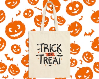 Trick or Treat Canvas Tote Bag - Halloween Candy Collection