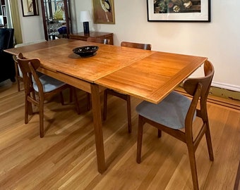 Handcrafted Teak Dining Table - Mid Century Modern Design - Solid Wood Kitchen Table - Scandinavian Style - MCM Furniture