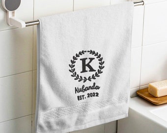 Aangepaste handdoek met monogram, gepersonaliseerde geborduurde handdoeken