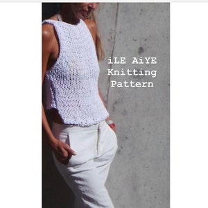 Easy KNITTING PATTERN tank top / beginners knit / vest / clothing / Handknit /English pattern PDF image 1