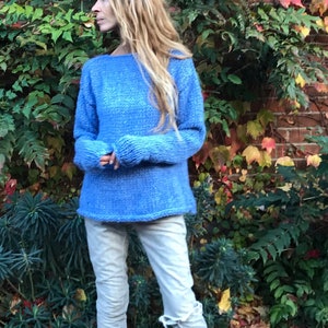 alpaca blue sweater slouchy over sized pullover sustainable clothing ethically made image 2