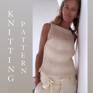 KNITTING PATTERN sheer knit tank top/easy beginners knit top /vest/clothing /Handknit/English pattern PDF image 4