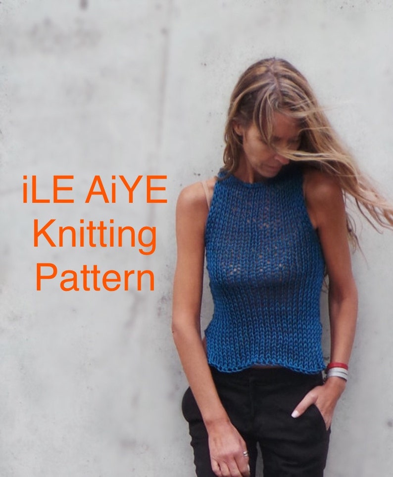 Easy KNITTING PATTERN tank top / beginners knit / vest / clothing / Handknit /English pattern PDF image 3