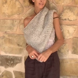 Silver gray poncho/alpaca/cover-up/grey/cover up/top/ image 1
