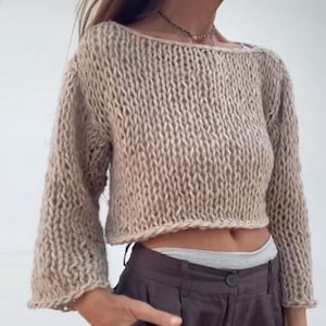 Knit Sweater Knit Crop Top Cropped Wool Sweater Winter Trends