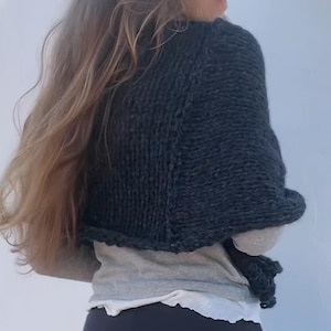 Charcoal Gray Alpaca poncho image 13