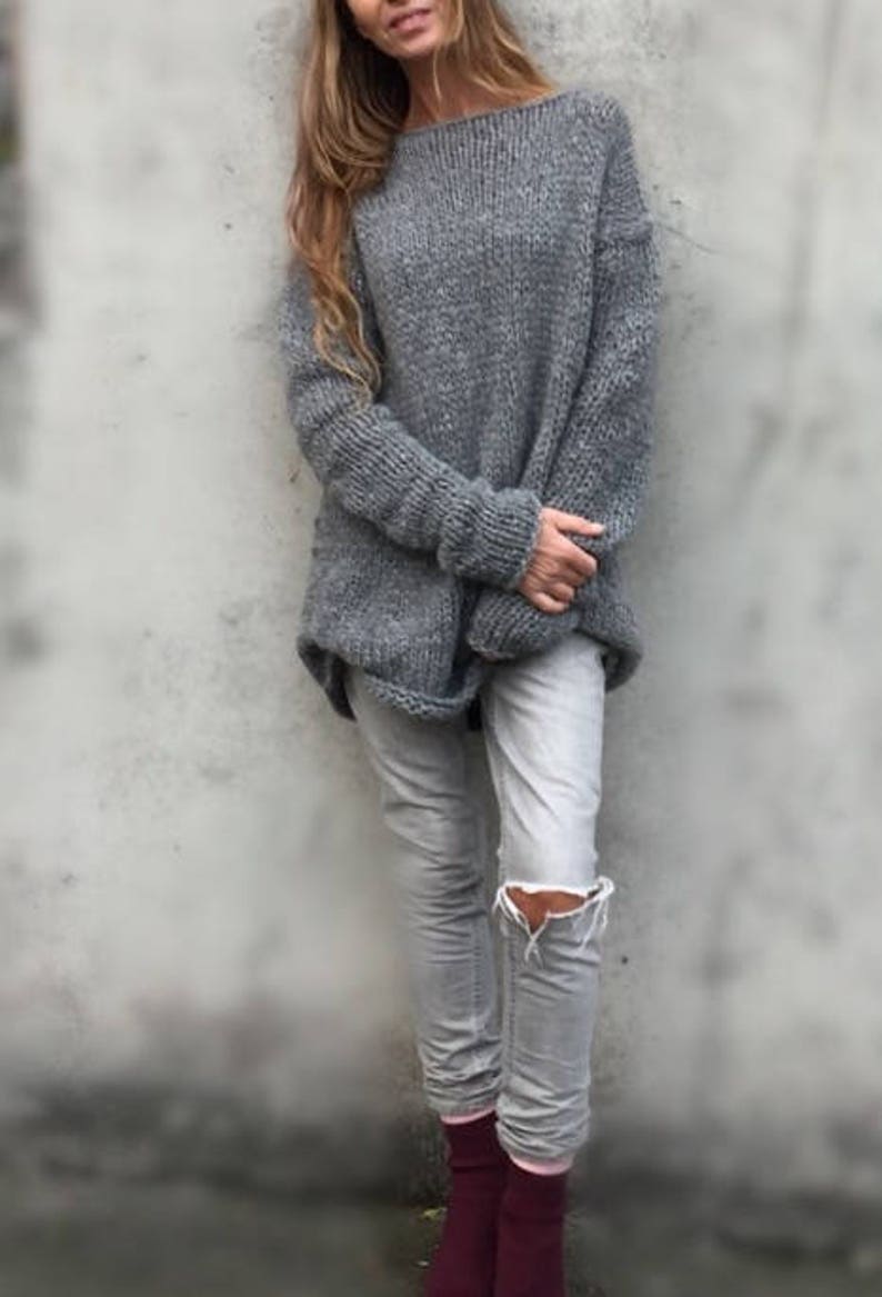 long gray sweater dress