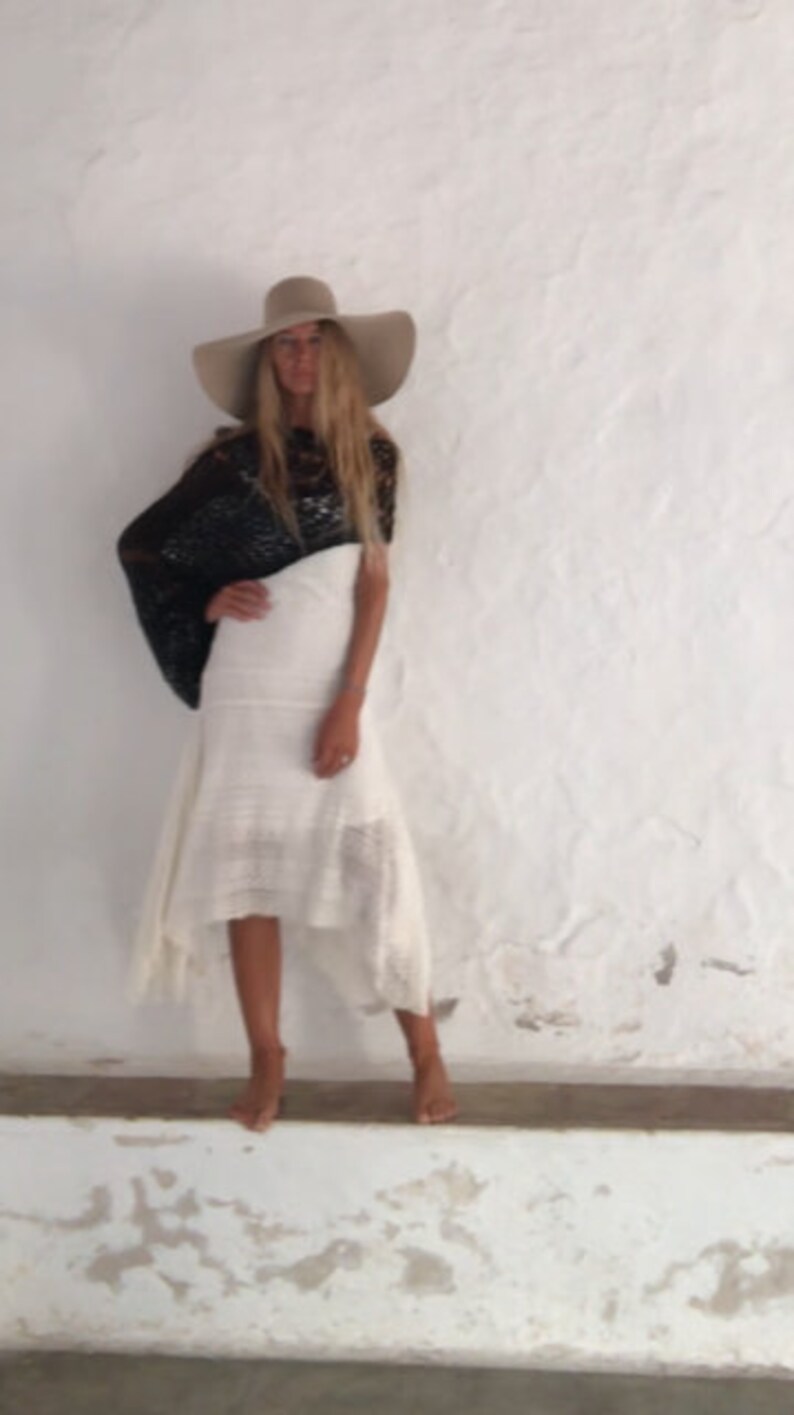 Black Shrug Cotton Kimono Wide Sleeve Chunky Bolero Plus Etsy UK