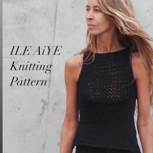 Easy KNITTING PATTERN knitted tank top beginners knit vest clothing Handknit English pattern PDF