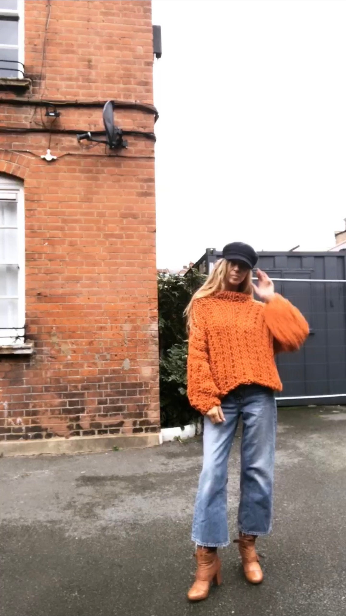 Tangerine Orange Sweater Women's Chunky Over Sized Slouchy Etsy