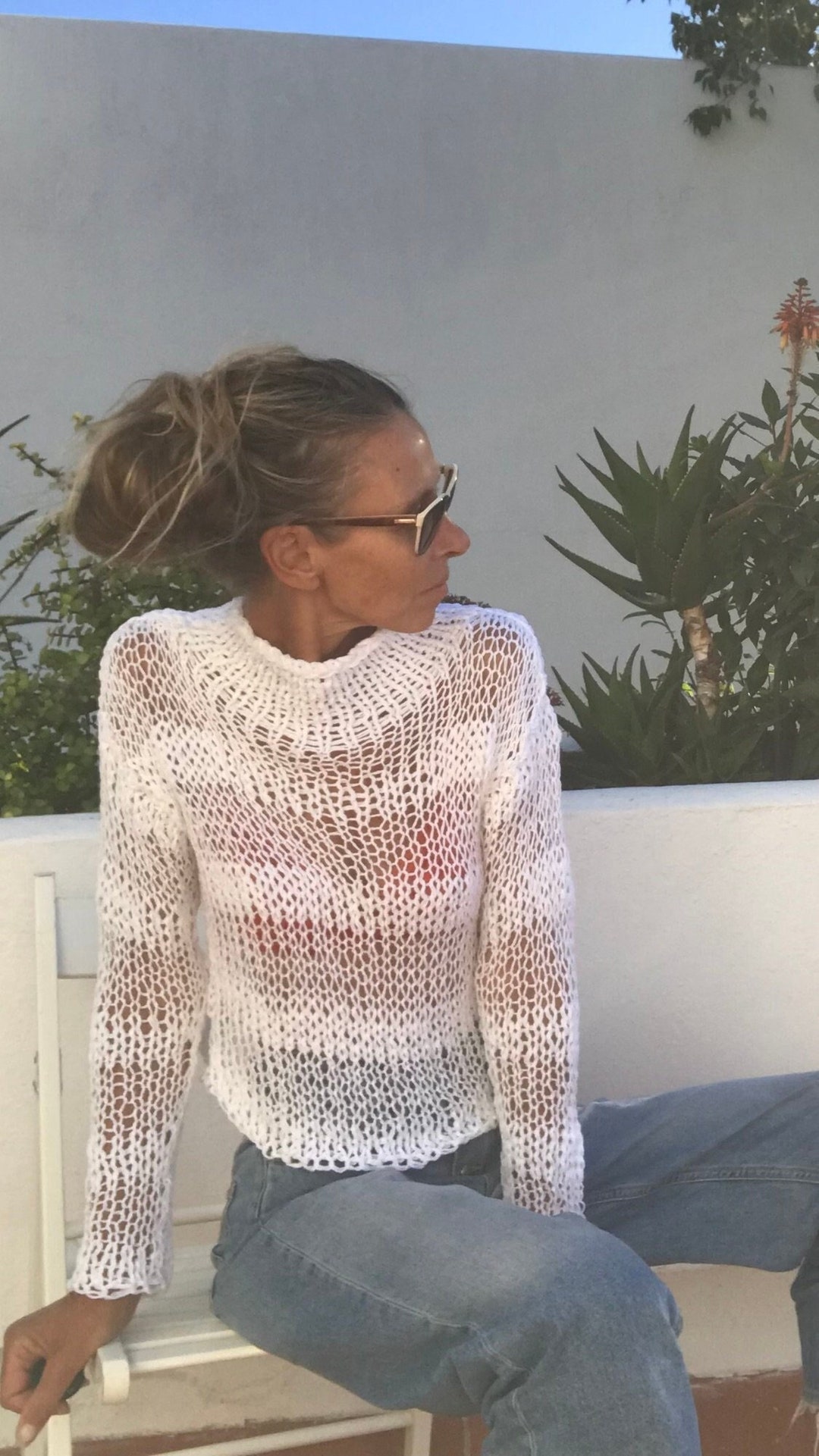 トップス rihka sheer knit pull over cinnamon sheer knit pull over / freckle | rihka