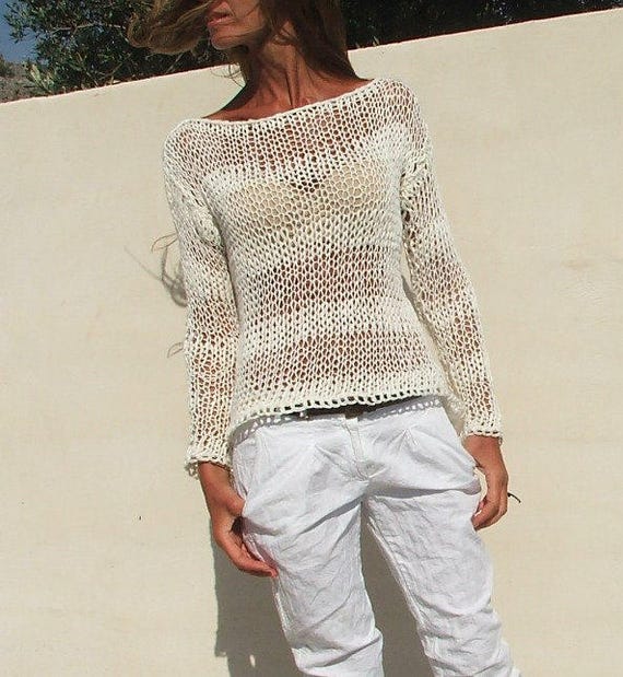 white summer sweater