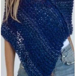Poncho KNITTNG PATTERN for beginners, womens Poncho, Pattern PDF, Easy Knit Pattern, cover up, in English image 10