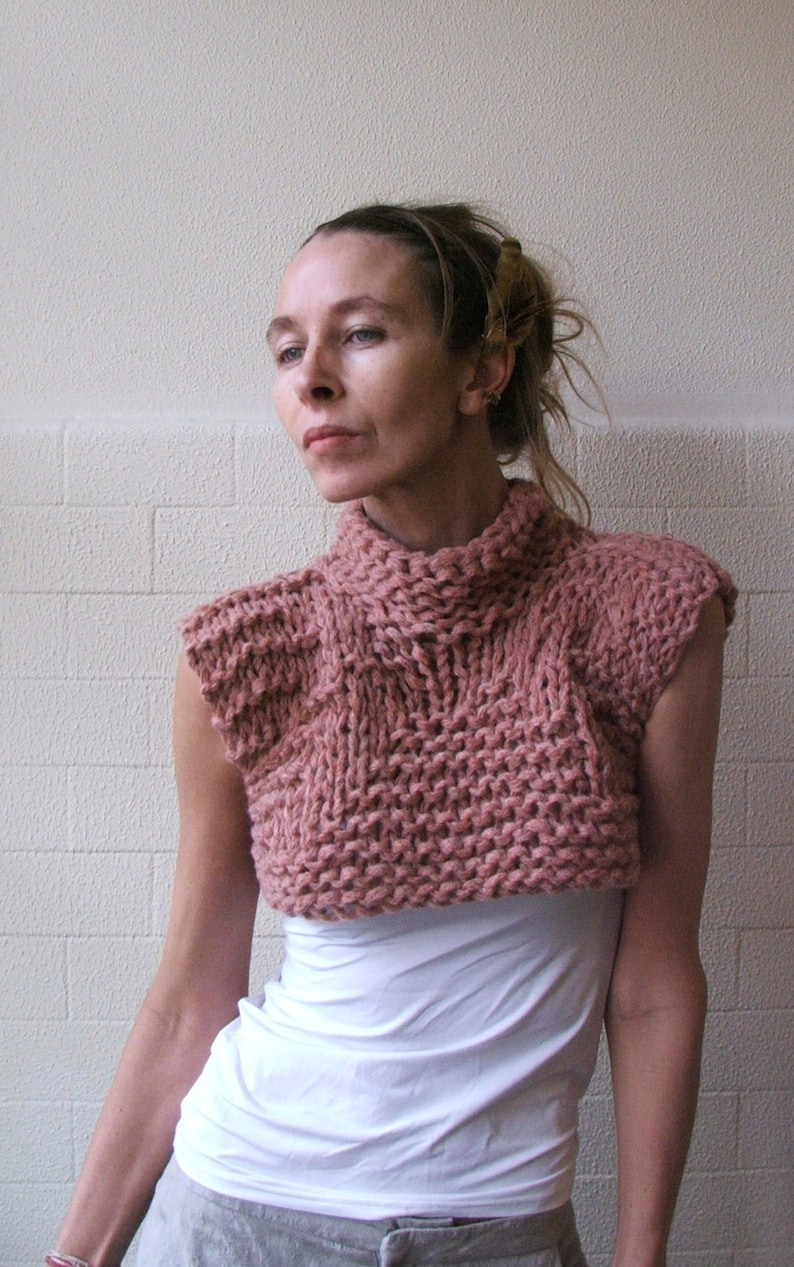 Suéter de chaleco sin mangas recortado rosa, mezcla de bambú, moda sostenible, Y2K imagen 3