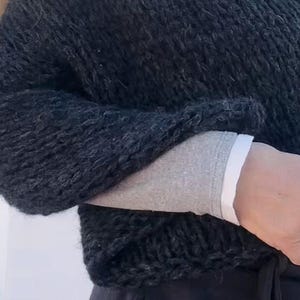 Charcoal Gray Alpaca poncho image 14