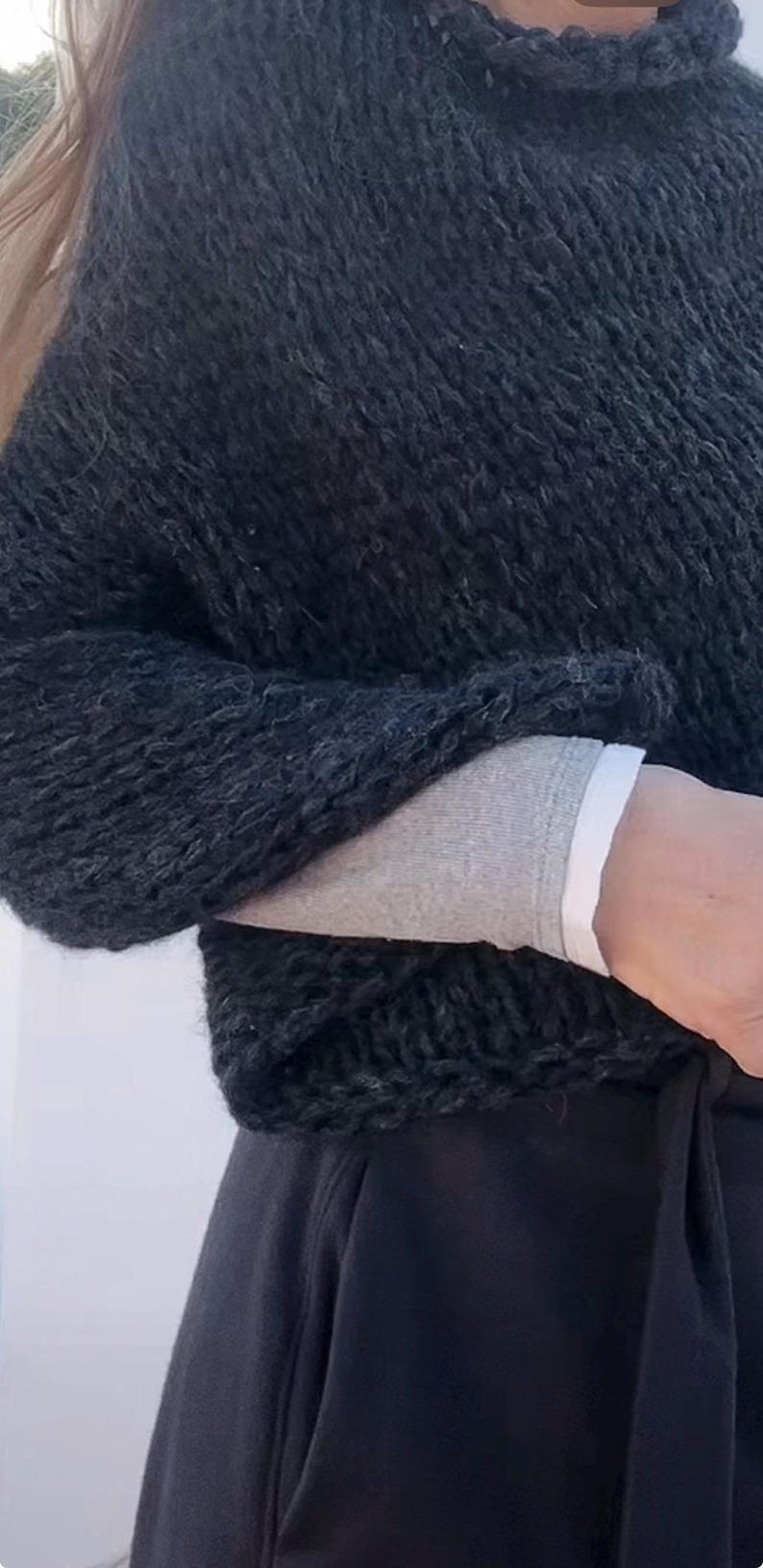 Charcoal Gray Alpaca poncho image 14