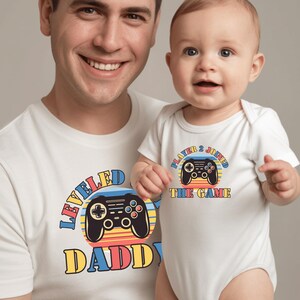 Gaming Dad and Baby Matching Shirts, Leveled up to Daddy, Player 2 Joined the game, Video Game Gift, Family Gaming Shirts, Gamer Dad Shirt