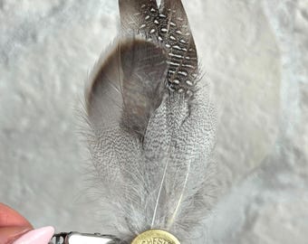 Rustic Feather Boutonniere | Shotgun Shell Lapel Pin, Groom's Hunting Accessory
