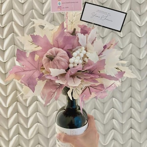 Custom Floral Wine Bottle Topper: Gift Card Holder, Holiday Decor