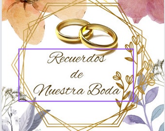 Plantilla álbum novios original 24 páginas #imprimible #boda #recuerdos #fotos #floral  #romántico