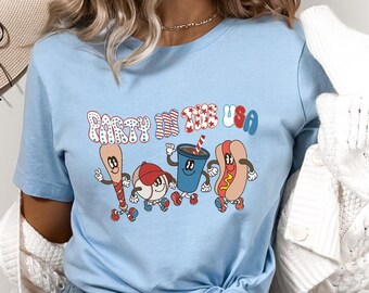 Fun &quot;Party in the USA&quot; Graphic T-Shirt - Patriotic Tee for Women - Perfect for 4th of July, Summer Parties, and Casual Wear,Independence Day