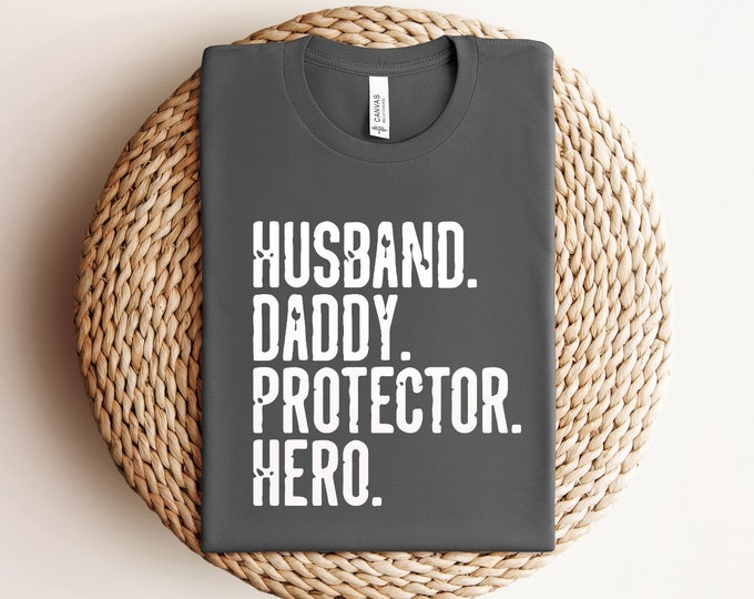 Best Dady Shirt, Husband Daddy Protector Hero Shirt, Dad Shirt, Vintage American Flag Shirt, Fathers Day Shirt, Funny Dad Gift, Patriot Gift