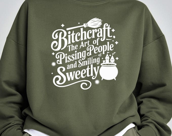 Bitchcraft Funny Halloween Shirt, Sarcastic Snarky Witchy Shirt, Funny Adult Humor Witch Shirt, Retro Halloween Tee, Trendy Halloween