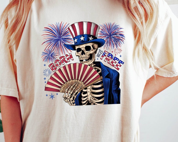 Skeleton Star 4th of July Shirt, Patriotic Skull USA Tee, Red White Blue Star Tee, Funny Independence Day, Rock and Roll America Graphic Tee
