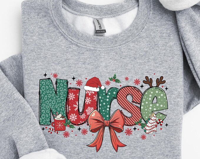 Nurse Christmas Coquette Sweatshirt, Merry Christmas Nurse Shirt, Nurse Shirt, Nurse Gift Sweatshirt, Nurse Life T-shirt, Cute Nurse T-shirt
