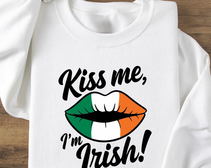 Kiss Me I'm Irish Shirt, St Patricks Day Shirt, Irish Day Sweatshirt, Four Leaf Shirt, Irish Baby Shirt, Shamrock Shirts, Ireland Lips Shirt