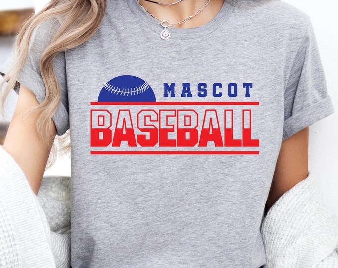 Mascot Baseball Sweatshirt, Cute Baseball Shirt, Softball Lover Crewneck, Game Day Bow Shirt, Vintage Baseball Tee, Sports Aesthetic Shirt