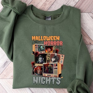 Halloween Horror Nights Sweatshirt, Halloween Movie Shirt, Halloween Horror Characters Shirt, Spooky Season Shirt, Halloween Sweatshirt