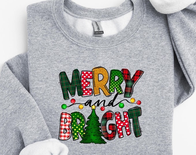 Merry and Bright Christmas Sweatshirt, Merry and Bright Christmas Shirt, Gift T-shirt For Christmas Holiday , Merry and Bright Christmas Top