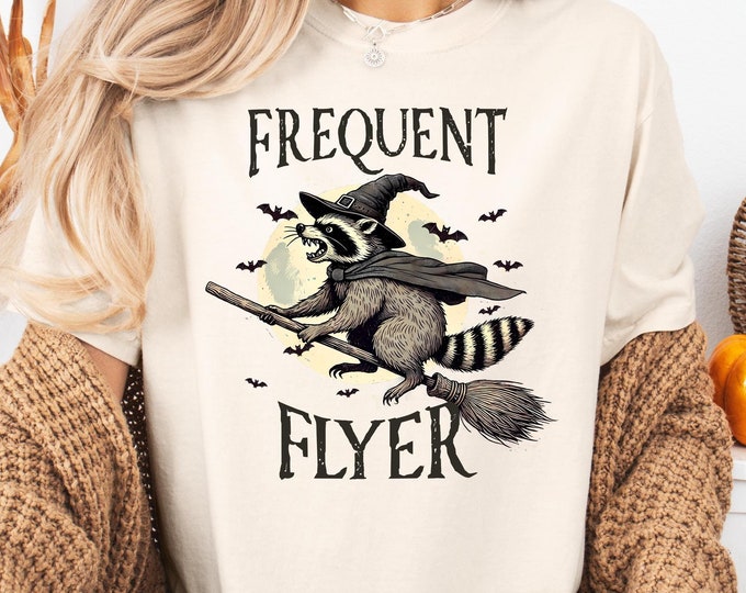 Frequent Flyer Shirt, Funny Halloween Shirts, Raccoon Shirt, Halloween T-shirt, Gifts For Halloween, Halloween Raccoon Shirt, Halloween Tee