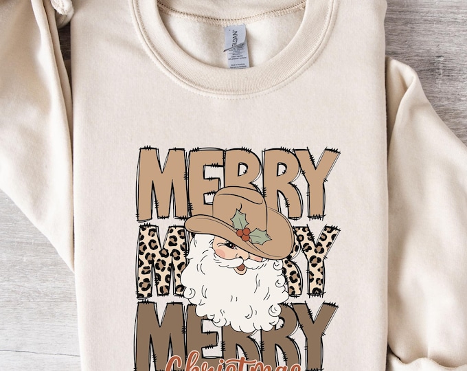 Howdy  Merry Christmas Sweatshirt, Western Christmas Sweatshirt, Merry Christmas Sweatshirt, Cowboy Christmas Sweatshirt, Christmas Cowgirls