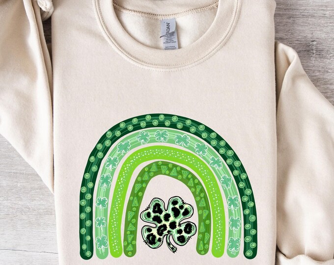Rainbow St Patrick Day Sweatshirt, St Patrick Day Gift, Lucky Sweatshirt, Shamrock Sweatshirt, Irish Sweatshirt, Irish Gifts, St Patrick Tee