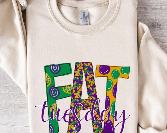 Fat Tuesday Sweatshirt, Mardi Gras Day Shirt, Fat Tuesday Tee, Mardi Gras Carnival Party, Fat Tuesday Creewneck, Fat Tuesday Festival Shirt
