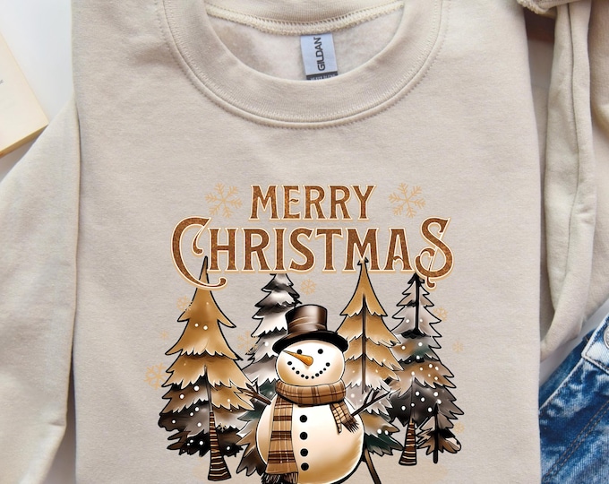 Merry Christmas Snowman Sweatshirt, Snowman Christmas Sweatshirt, Christmas Hoodie, Merry Christmas Cute Shirt, Gift For Christmas Holiday