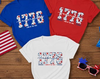 1776 America Shirt, Patriotic Fourth of July T Shirt, USA Independence Day Tee, Land Of The Free Graphic Shirt, Freedom Tee