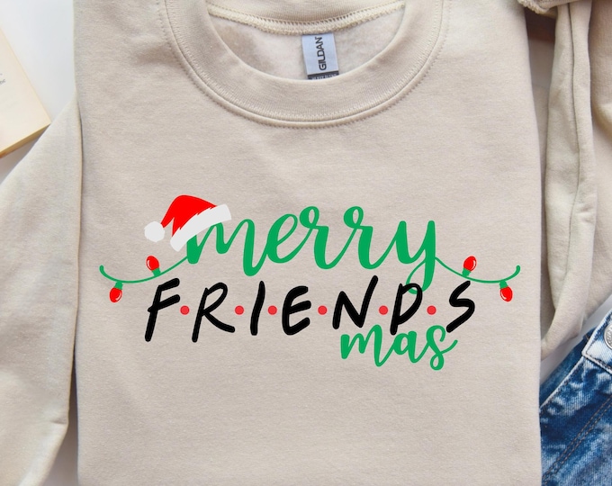 Merry Friendsmas Sweatshirt, Merry Friends Christmas Sweatshirt, Merry Christmas Friends Shirt, Christmas Shirt Gift For Friends, Merry Top
