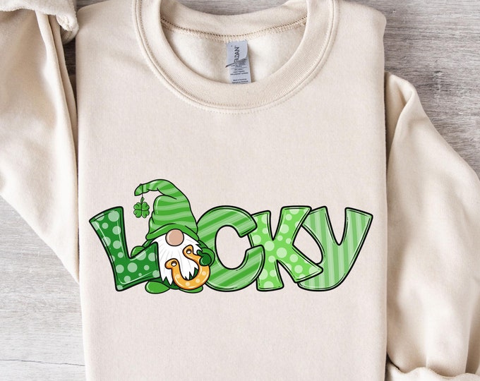 Love Gnome St. Patrick's Day Sweatshirt, Gnome Love Sweater, St. Patrick's Day Love Hoodie, Lucky Day Sweatshirt, Shamrock Love Sweater