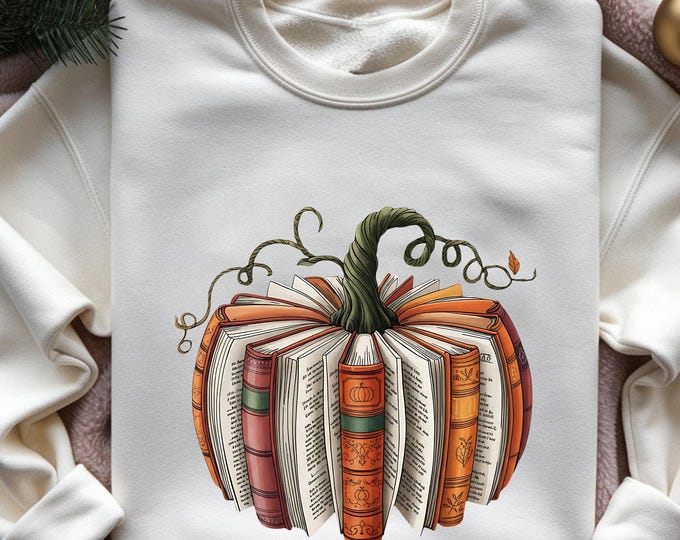 Cozy Fall Pumpkin Book Sweatshirt, Autumn Reading Lover Sweatshirt, Cute Bookworm Fall Tee, Pumpkin Spice Cozy Reading T Shirt, Fall Shirt