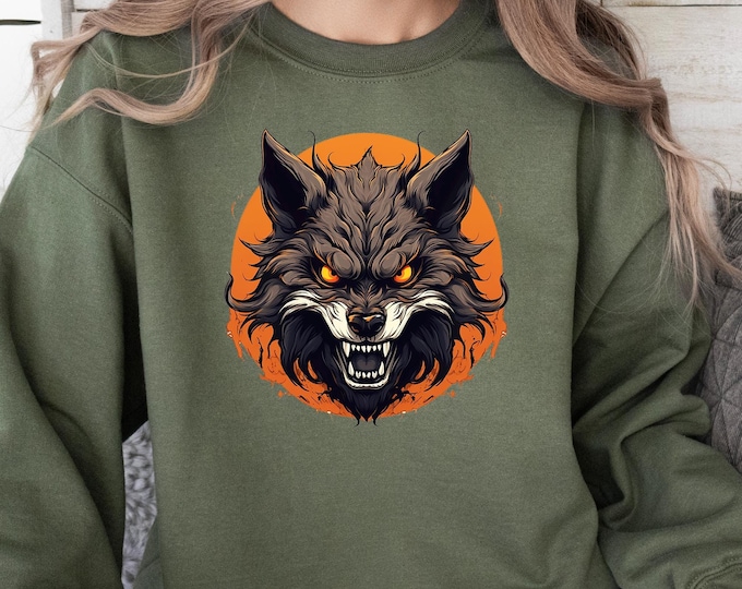 Wolf Halloween Sweatshirt, Wolf Shirt, Gift For Man, Gift For Husband Shirt, Gift For Friends Sweatshirt, Halloween Gift Sweatshirt For Man
