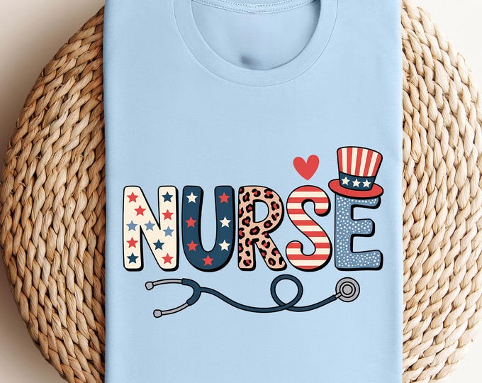 Patriotic Nurse Shirt, Nurse 4th Of July Shirt, Nurse Gift, American Nurse Shirt, Nurse Life Shirt, Memorial Day Gift Shirt, American Flag