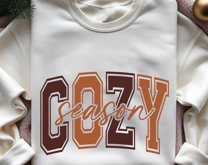 Cozy Season Sweatshirt, Retro Fall Sweatshirt, Get Cozy Sweatshirt, Womens Fall Sweaters, Fall Graphic Tee, Women Fall Shirt,Sweater Weather