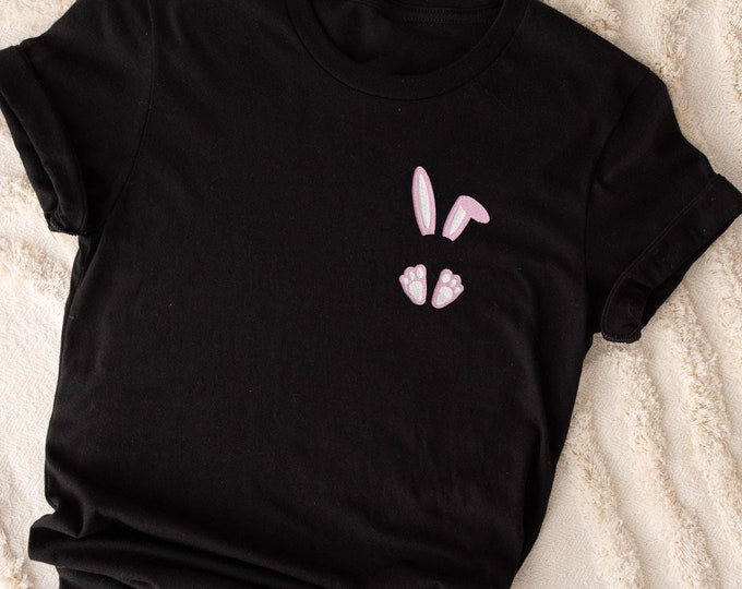Embroidery Sweatshirt, Easter Bunny Embroidered Shirt, Easter Custom Shirt, Bunny Shirt, Easter Gift Shirt, Happy Easter Embroidery Shirt