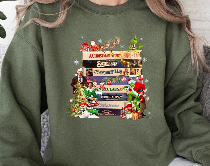Christmas Movies Sweatshirt, Christmas 90s Movies Crewneck, Vintage Christmas Movies Shirt, Retro Xmas Movies Shirt, Family Reunion Sweater
