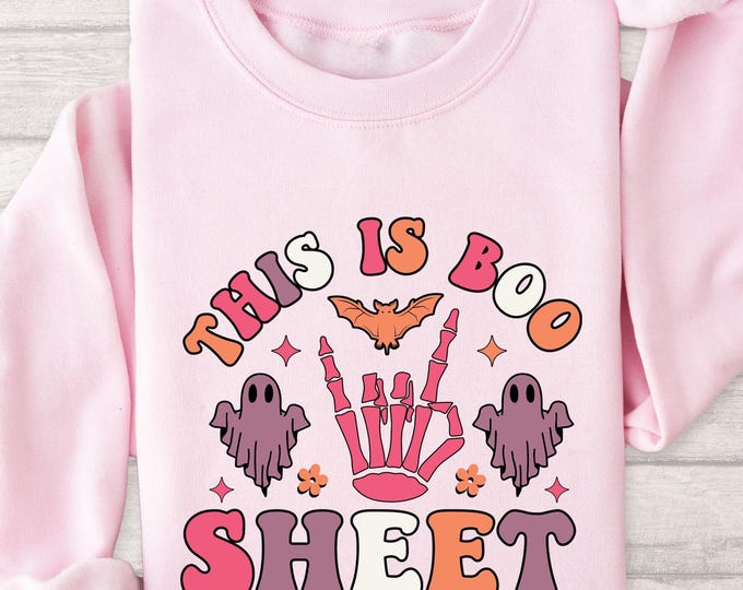 This Is Boo Sheet Funny Ghost Shirt, Cute Halloween Sweatshirt, Retro Spooky Season Tee, Halloween Party Outfit, Fall Crewneck Gift