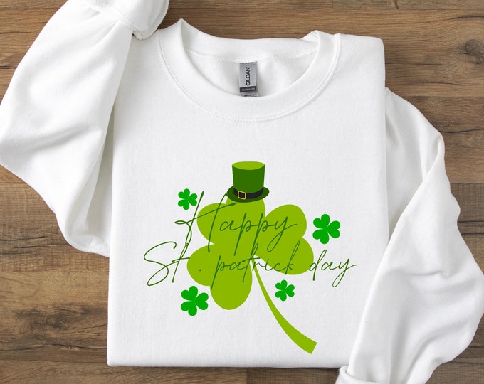 Happy St. Patrick's Day Shirt, Clover T-Shirt, Irish Festival Outfit, Shamrock Graphic Tee, Green St. Paddy's Day Top, Lucky Clover Shirt