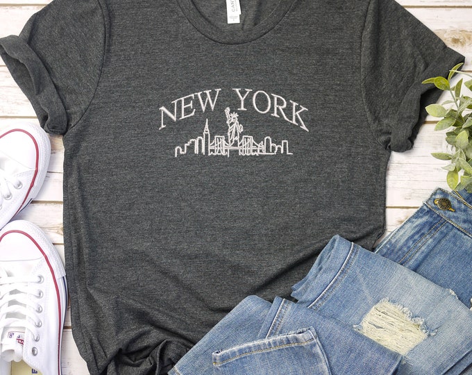 Embroidery New York Travel Shirt And Sweatshirt, Embroidery New Travel Shirt, Travel Time, Family Travel Shirt, Embeoidery New York Shirt,